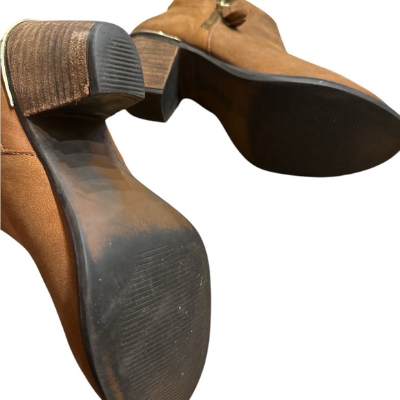 Steve Madden Leather Brown Ankle Booties With Side Zippers - Picture 10 of 10